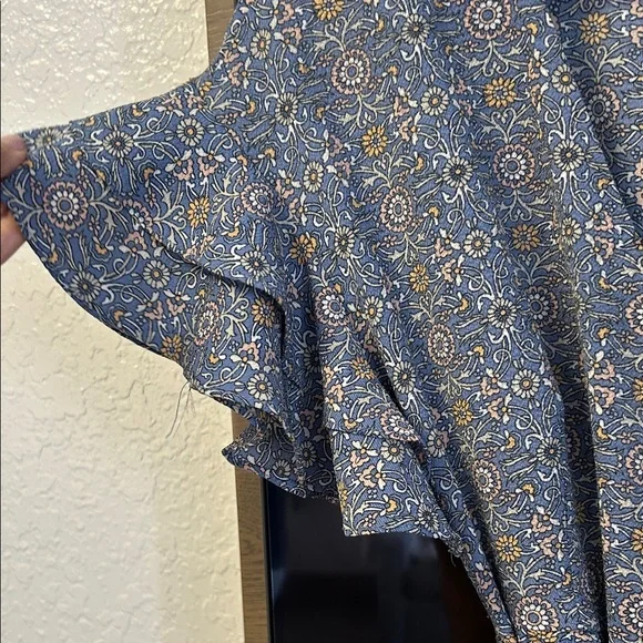 Max Studio Blue Patterned Wrap Midi Dress - Picture 3 of 8